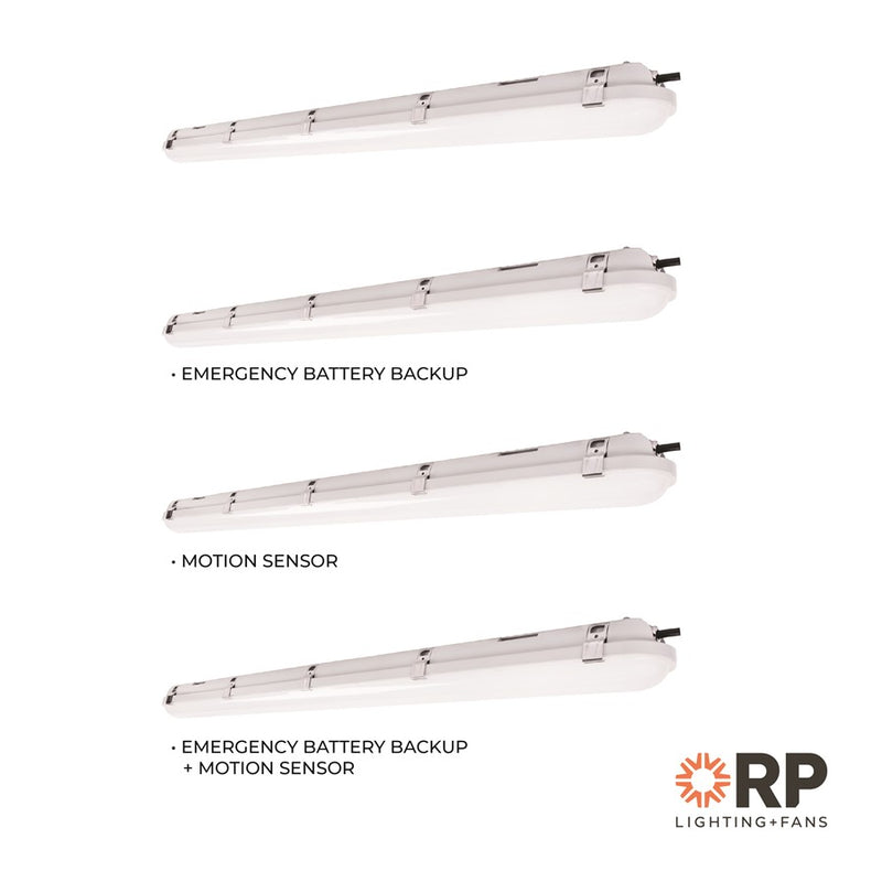 RP Lighting Linear 4' Vapor Tight LED Light, Gray/White