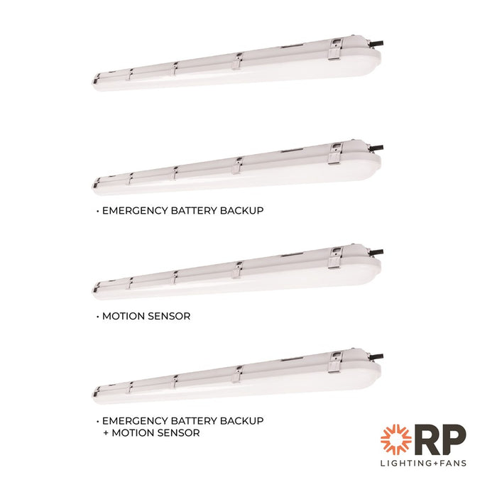 RP Lighting Linear 4' Vapor Tight LED Light, Gray/White