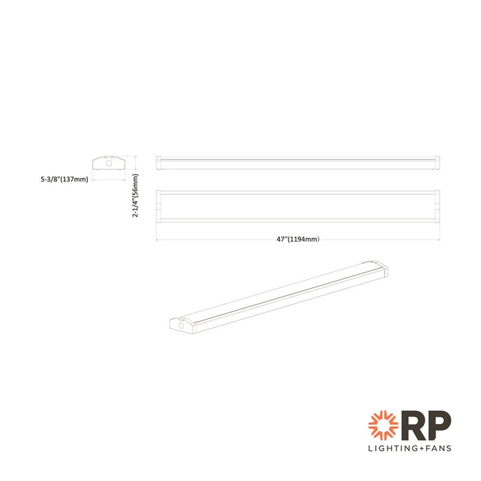 RP Lighting Linear 4' Wrap LED Light, White/EM