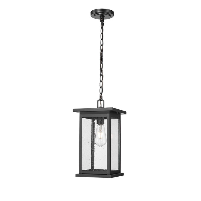 Millennium Lighting Bowton 1Lt Outdoor Hanging Lantern, Black/Clear