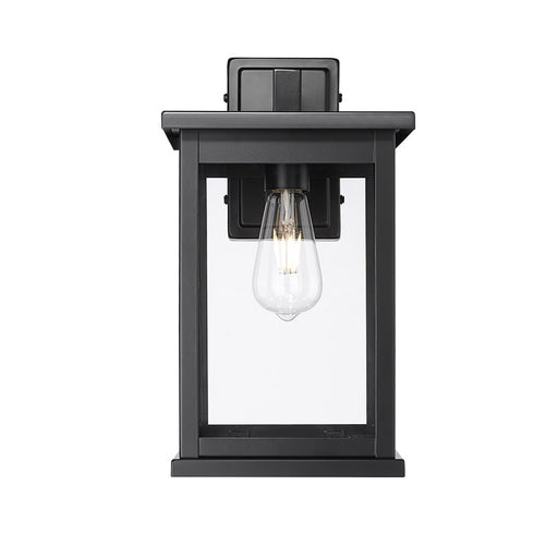 Millennium Lighting Bowton II 1Lt 15" Outdoor Sconce, Black/Clear - 4126-PBK
