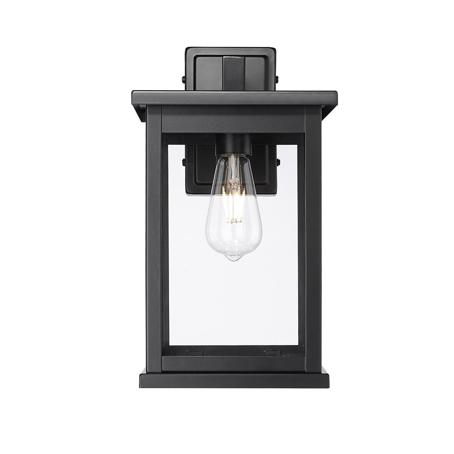 Millennium Lighting Bowton II 1Lt 15" Outdoor Sconce, Black/Clear - 4126-PBK