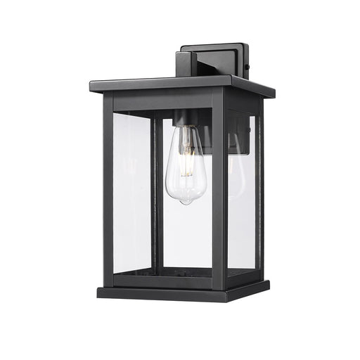 Millennium Lighting Bowton II 1Lt 15" Outdoor Sconce, Black/Clear