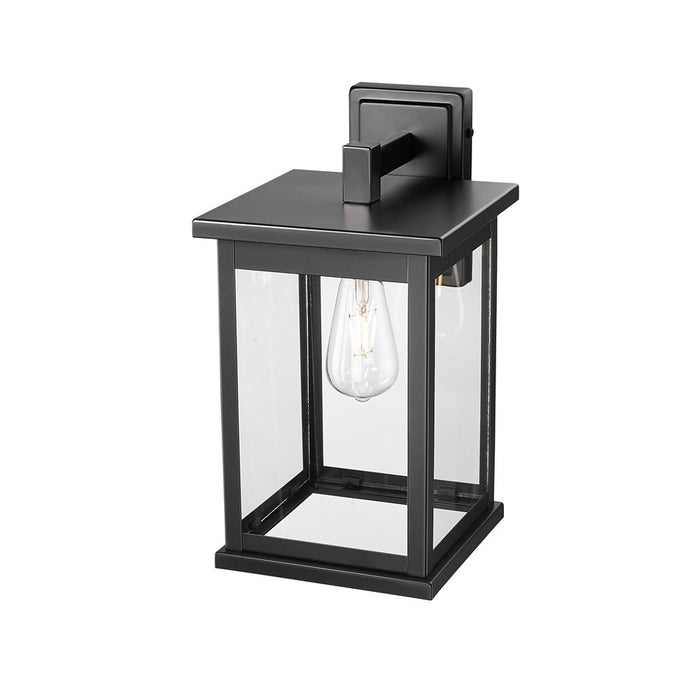 Millennium Lighting Bowton II 1Lt 15" Outdoor Sconce, Black/Clear