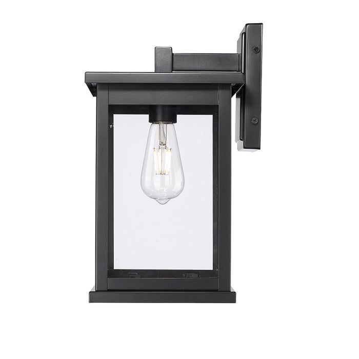 Millennium Lighting Bowton II 1Lt 15" Outdoor Sconce, Black/Clear