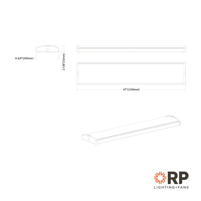 RP Lighting Linear 4' Extra Wide Wrap LED Light, White