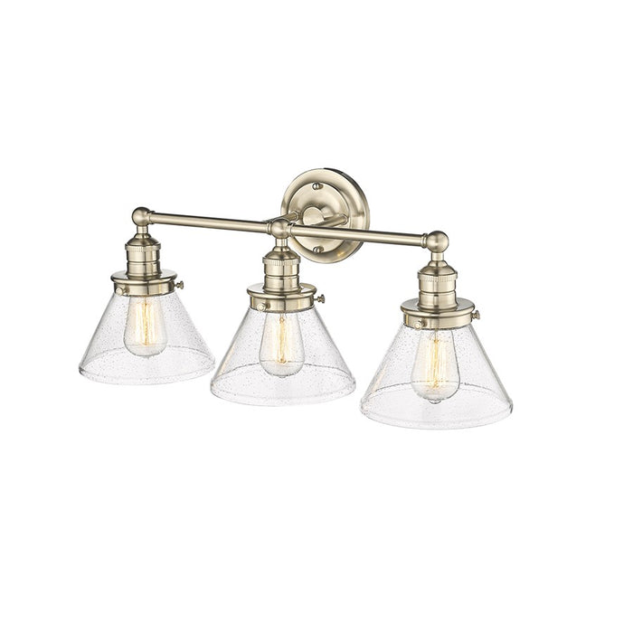 Millennium Lighting Eyden 3 Light Bathroom Vanity Light, Modern Gold