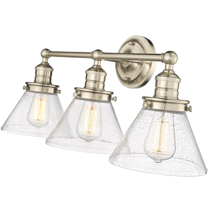 Millennium Lighting Eyden 3 Light Bathroom Vanity Light, Modern Gold