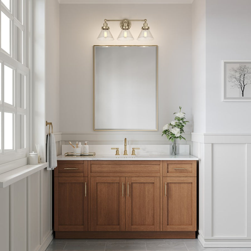 Millennium Lighting Eyden 3 Light Bathroom Vanity Light, Modern Gold