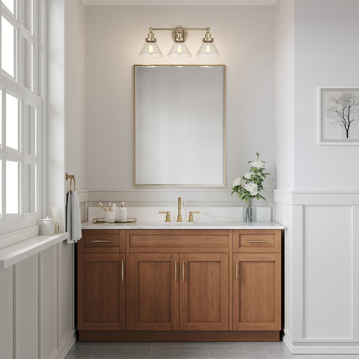 Millennium Lighting Eyden 3 Light Bathroom Vanity Light, Modern Gold