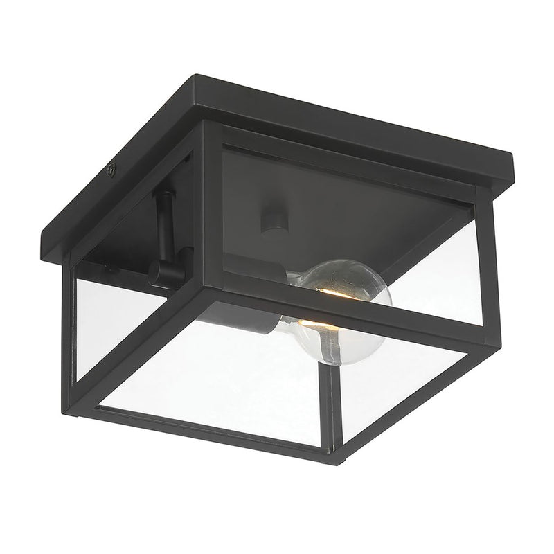 Millennium Lighting Evanton 1Lt Outdoor Flush Mount, Coated Black - 4201-PBK
