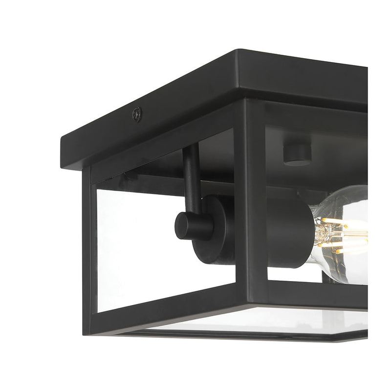 Millennium Lighting Evanton 1Lt Outdoor Flush Mount, Coated Black