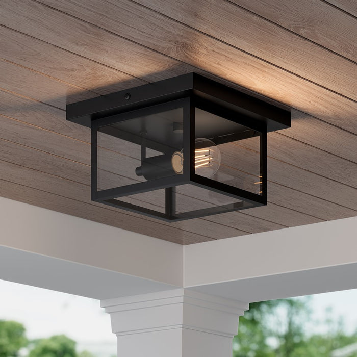Millennium Lighting Evanton 1Lt Outdoor Flush Mount, Coated Black