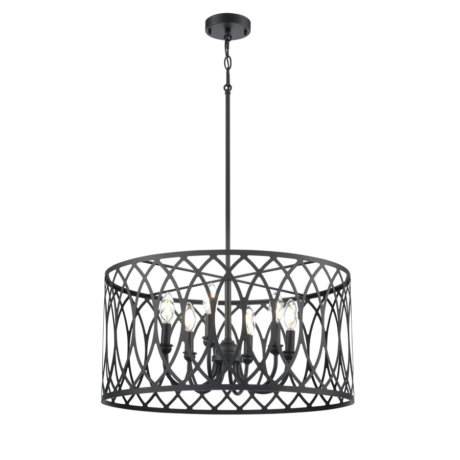 Millennium Lighting Arelyn 6Lt 23" Pendant, Black - 42106-MB