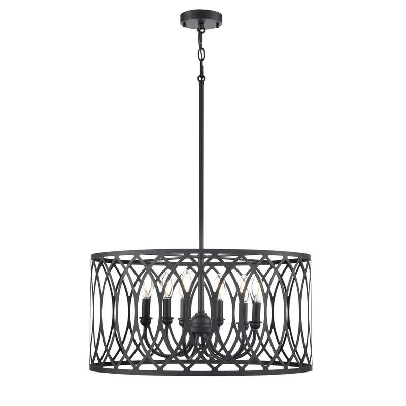 Millennium Lighting Arelyn 6Lt 23" Pendant, Black