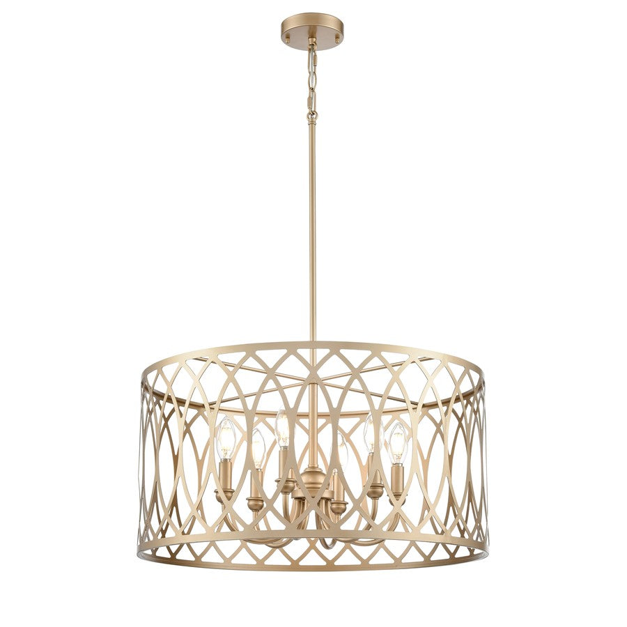 Millennium Lighting Arelyn 6Lt 23" Pendant, Painted Modern Gold - 42106-PMG