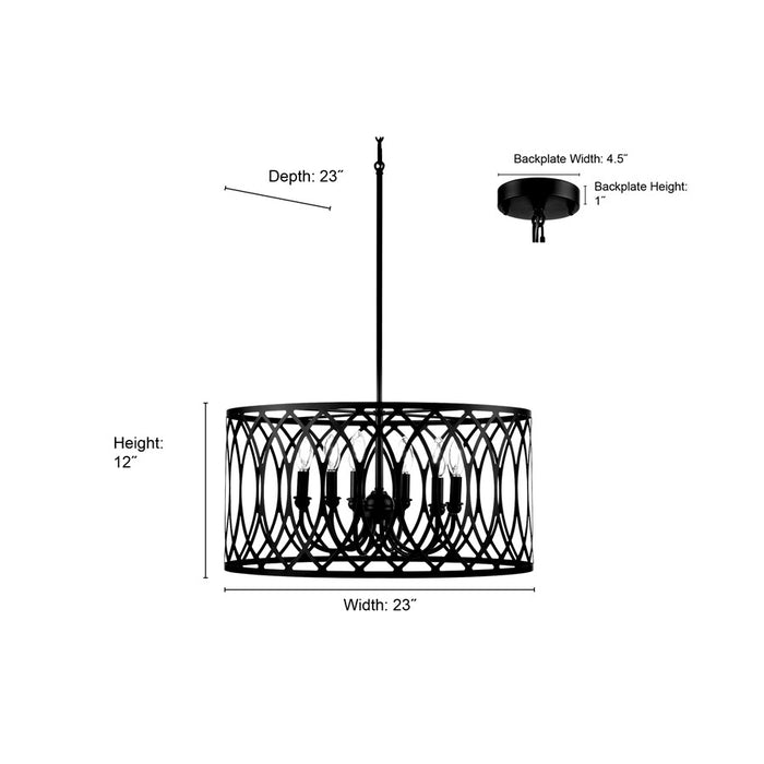 Millennium Lighting Arelyn 6Lt 23" Pendant, Painted Modern Gold