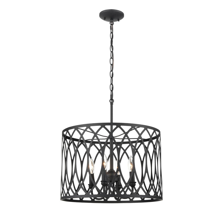 Millennium Lighting Arelyn 4Lt Pendant, Black - 4214-MB