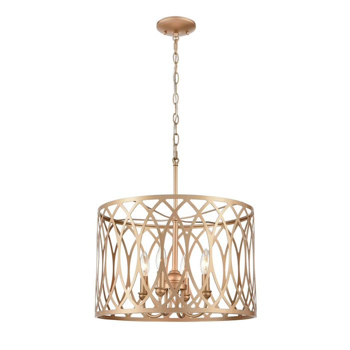 Millennium Lighting Arelyn 4Lt Pendant, Painted Modern Gold