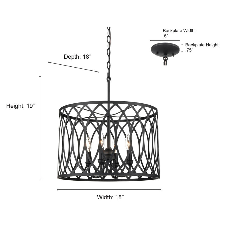 Millennium Lighting Arelyn 4Lt Pendant, Painted Modern Gold