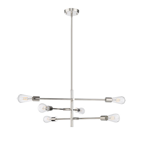 Millennium Lighting Decco 6 Light Chandelier, Polished Nickel - 4246-PN
