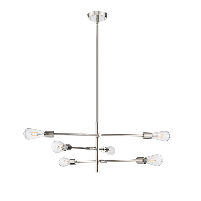 Millennium Lighting Decco 6 Light Chandelier, Polished Nickel - 4246-PN