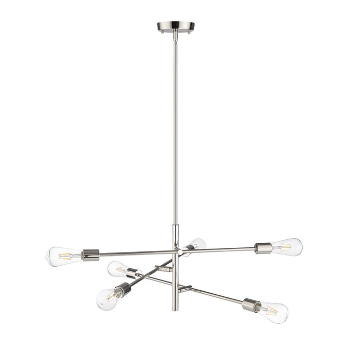 Millennium Lighting Decco 6 Light Chandelier, Polished Nickel