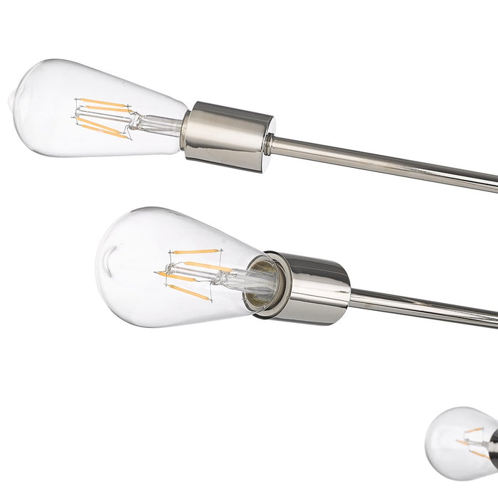 Millennium Lighting Decco 6 Light Chandelier, Polished Nickel