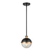 Millennium Lighting Ellmira 1Lt Pendant, Black/Aged Brass - 4250-MB-AB