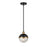 Millennium Lighting Ellmira 1Lt Pendant, Black/Aged Brass - 4250-MB-AB