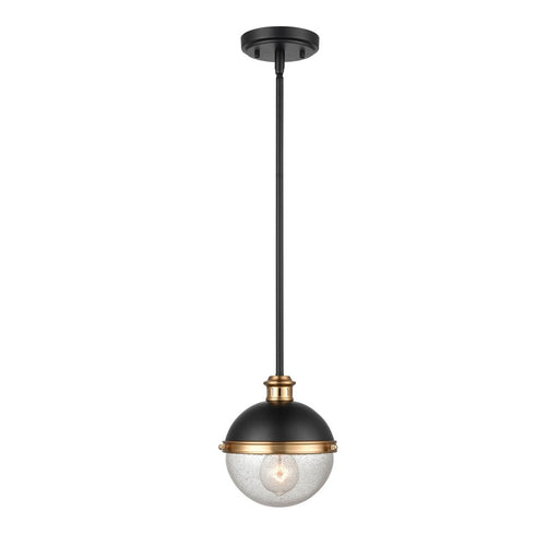 Millennium Lighting Ellmira 1Lt Pendant, Black/Aged Brass - 4250-MB-AB