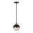 Millennium Lighting Ellmira 1Lt Pendant, Black/Aged Brass