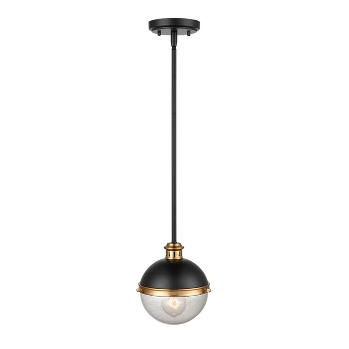 Millennium Lighting Ellmira 1Lt Pendant, Black/Aged Brass