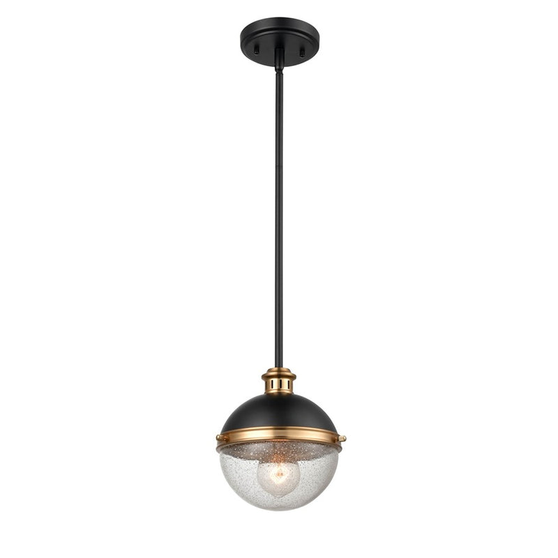 Millennium Lighting Ellmira 1Lt Pendant, Black/Aged Brass