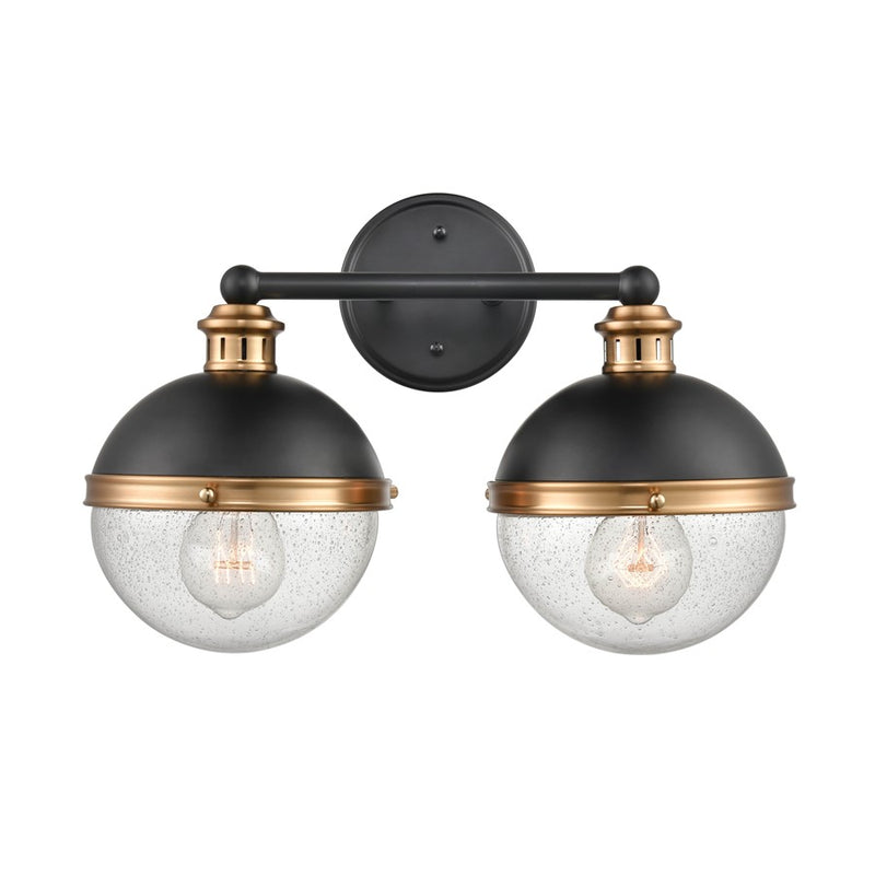 Millennium Lighting Ellmira 2Lt Vanity, Black/Aged Brass - 4252-MB-AB