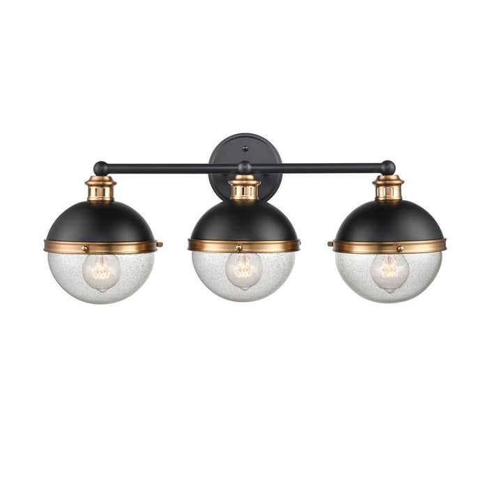 Millennium Lighting Ellmira 3Lt Vanity, Black/Aged Brass - 4253-MB-AB
