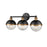 Millennium Lighting Ellmira 3Lt Vanity, Black/Aged Brass