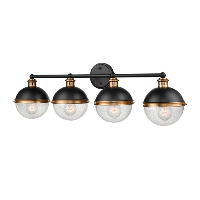 Millennium Ellmira 4Lt Bathroom Vanity Light, Black/Aged Brass