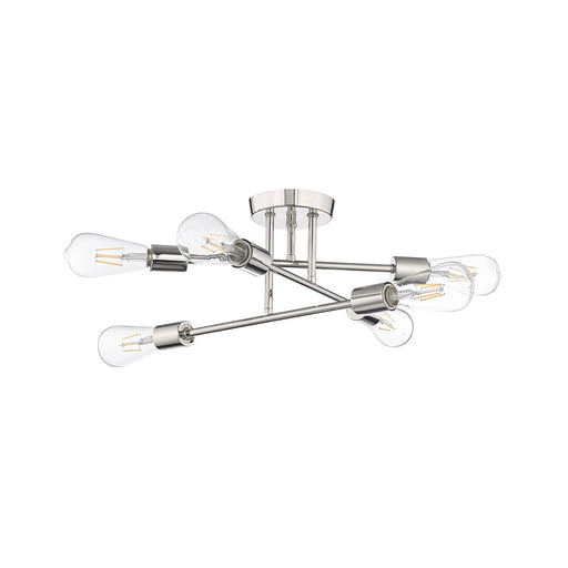 Millennium Lighting Decco 6Lt Semi Flush Mount, Polished Nickel