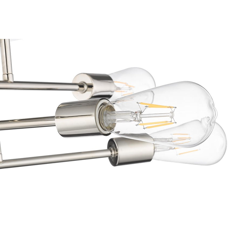 Millennium Lighting Decco 6Lt Semi Flush Mount, Polished Nickel