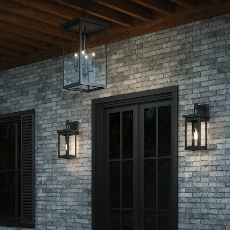 Millennium Lighting Barkeley 1Lt 16" Outdoor Sconce, Black/Clear