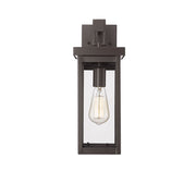 Millennium Barkeley 1Lt 16" Outdoor Wall Sconce, Bronze/Clear - 42601-PBZ