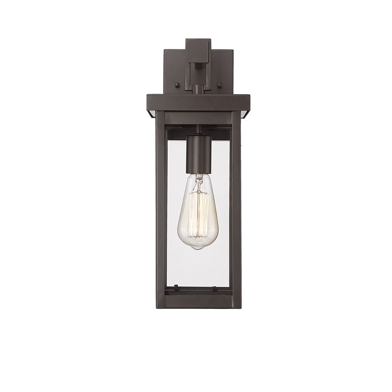 Millennium Barkeley 1Lt 16" Outdoor Wall Sconce, Bronze/Clear - 42601-PBZ