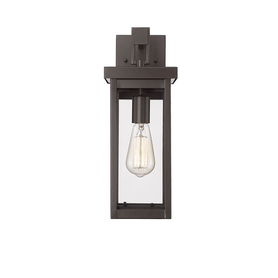 Millennium Barkeley 1Lt 16" Outdoor Wall Sconce, Bronze/Clear - 42601-PBZ