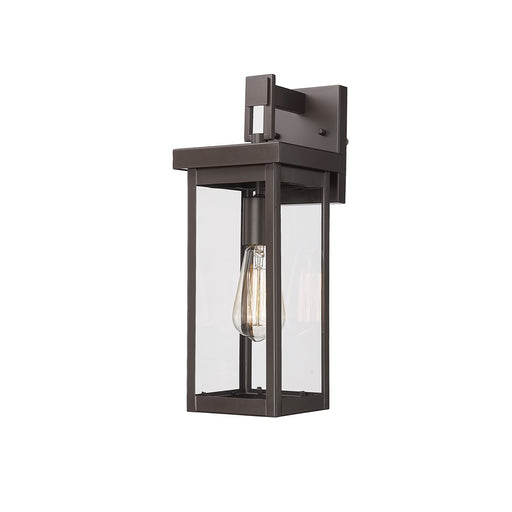 Millennium Barkeley 1Lt 16" Outdoor Wall Sconce, Bronze/Clear