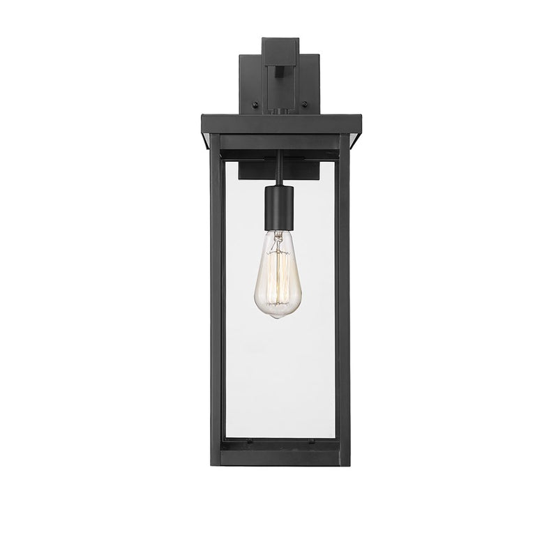 Millennium Lighting Barkeley 1Lt 22" Outdoor Sconce, Black/Clear - 42602-PBK