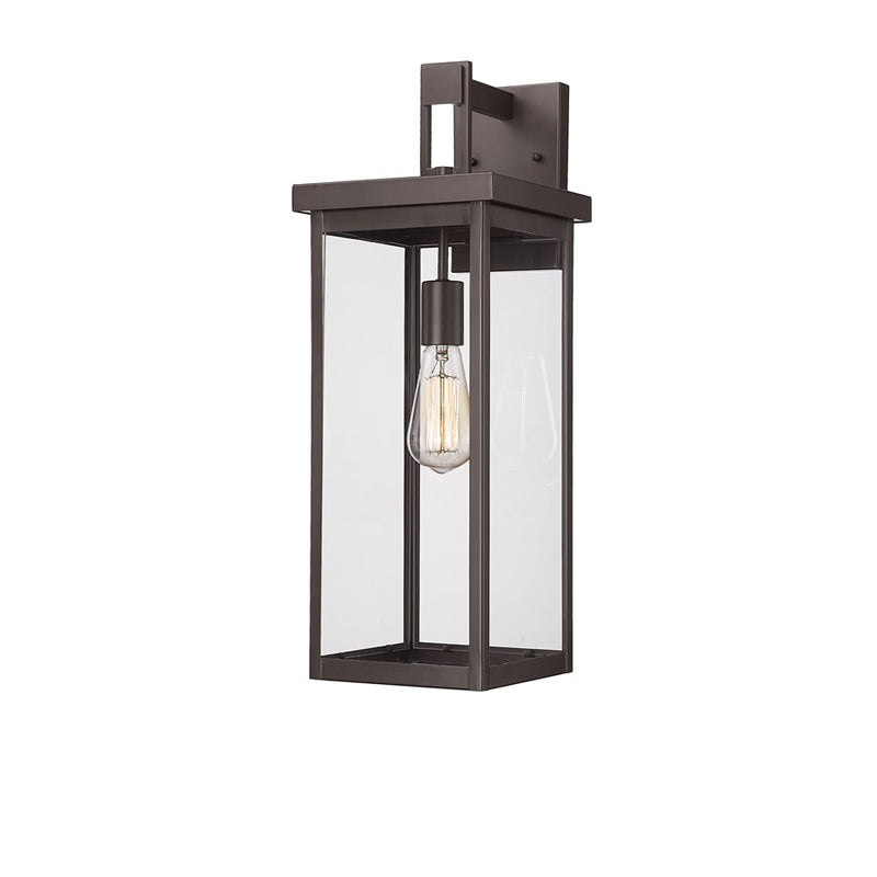 Millennium Barkeley 1Lt 22" Outdoor Wall Sconce, Bronze/Clear