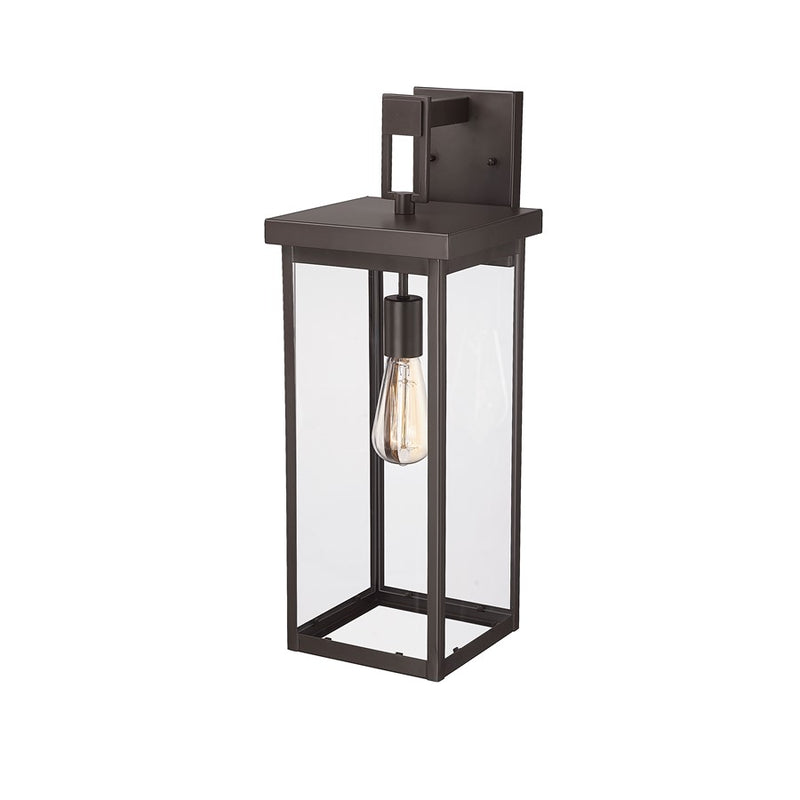 Millennium Barkeley 1Lt 22" Outdoor Wall Sconce, Bronze/Clear