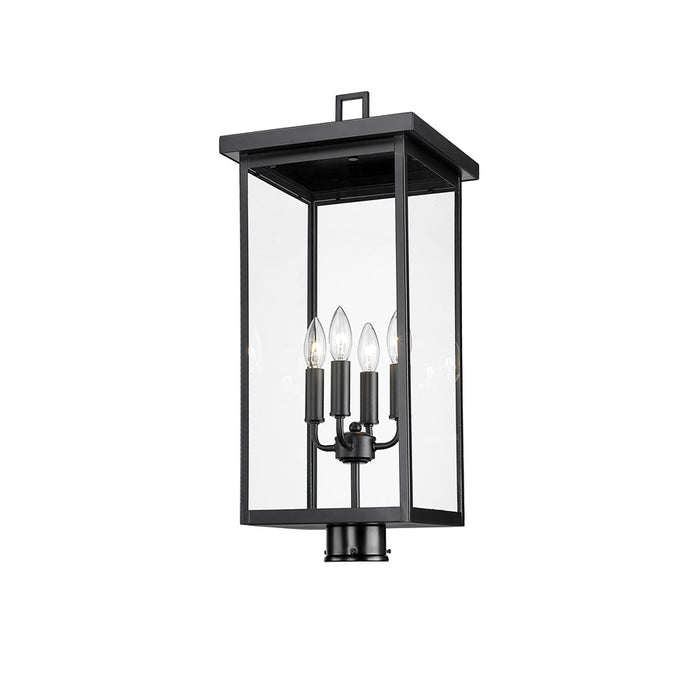 Millennium Lighting Barkeley 4Lt Outdoor Post Lantern, Black/Clear