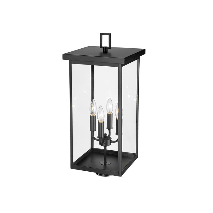 Millennium Lighting Barkeley 4Lt Outdoor Post Lantern, Black/Clear